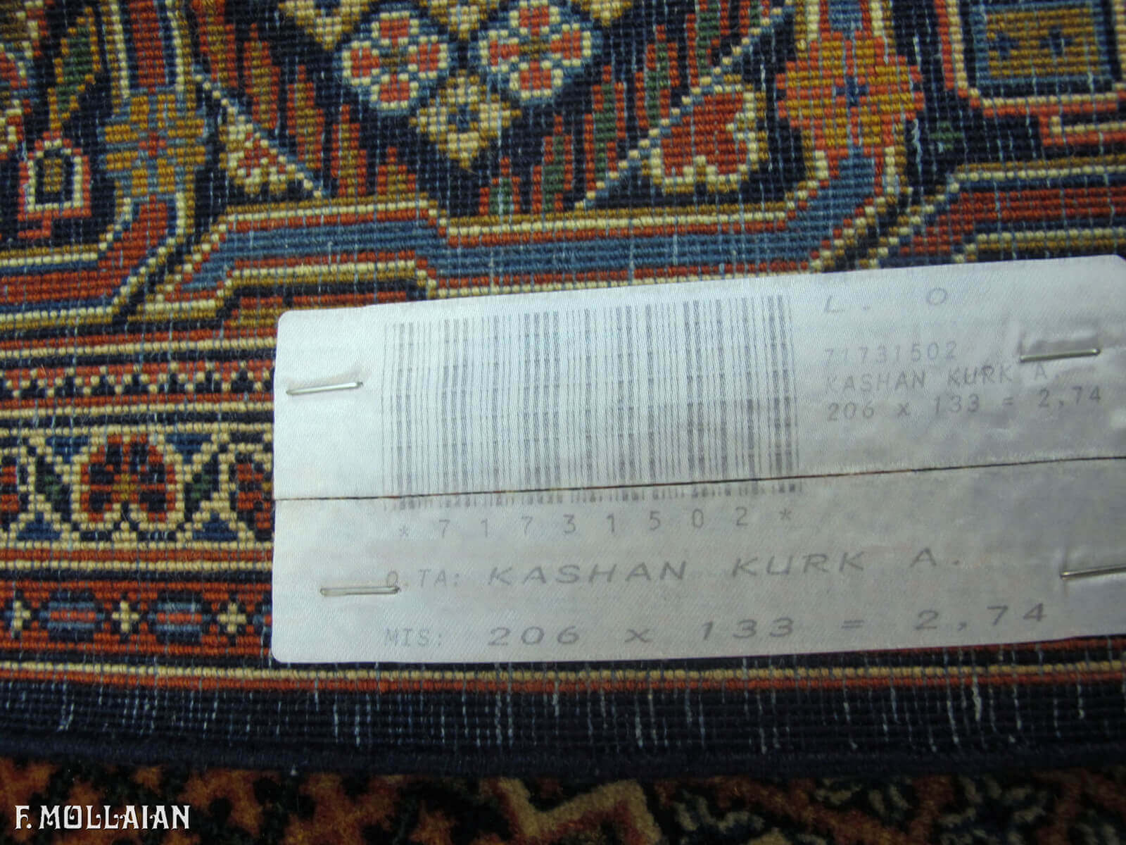 Tapis Persan Antique Kashan Kurk n°:71731502